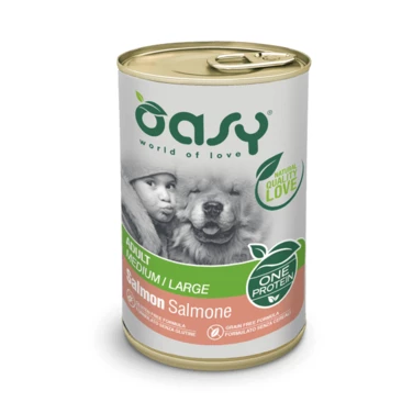 OASY One Protein Adult Medium/Large - monobiałkowa, mokra karma dla psa w formie pasztetu, łosoś 400g