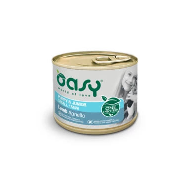 OASY One Protein Puppy&Junior Small/Mini - monobiałkowa, mokra karma dla szczeniąt w formie pasztetu, jagnięcina 200g