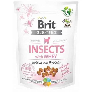 BRIT CARE Insects Cranch Snacks - przysmaki dla szczeniąt z białkiem owadów i serwatką 200 g