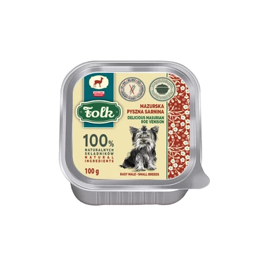FOLK Mini Mazurska pyszna sarnina - wysokomięsna, mokra karma dla psów w formie pasztetu 100g