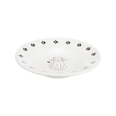 TRIXIE miska ceramiczna dla kota, biały talerzyk z nadrukiem 200 ml - 2