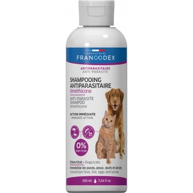 FRANCODEX szampon przeciwpasożytniczy z dimetykonem, dla psów i kotów 200 ml