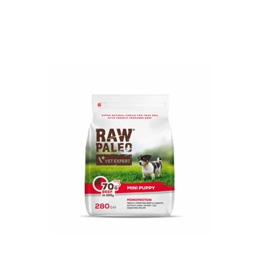 RAW PALEO Puppy Mini - sucha karma dla szczeniąt ras małych, monoproteinowa, wołowina 2,5 kg