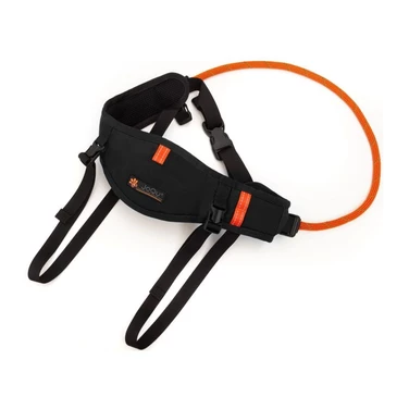 JOQU Canicross Belt Plus + Canicross Rope Shock - pas i lina z amortyzatorem do biegania z psem, czarny z pomarańczowym - 2