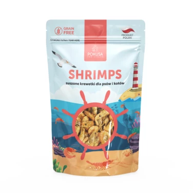 POKUSA Shrimps - suszone krewetki dla psów i kotów 40g