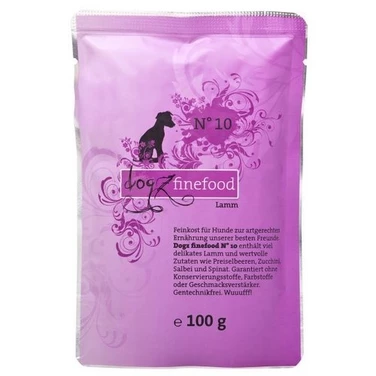 DOGZ FINEFOOD n.10 - bezzbożowa, wysokomięsna mokra karma dla psów dorosłych, jagnięcina 100 g