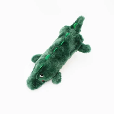 ZIPPYPAWS Aligator - pluszowa, trzaskająca zabawka dla psa z wymienną, plastikową butelką w środku