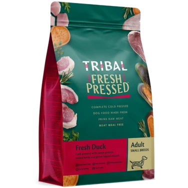 TRIBAL Fresh Pressed Adult - tłoczona na zimno, sucha karma dla psów dorosłych ras małych, kaczka