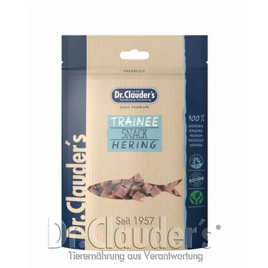 DR. CLAUDER'S TRAINEE SNACK - mięsne treningówki dla psów dorosłych i szczeniąt, śledź 80g