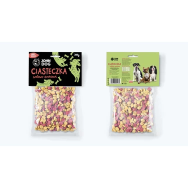 JOHN DOG Kosteczki - chrupiące dropsy dla psów, wołowo-drobiowe 300g