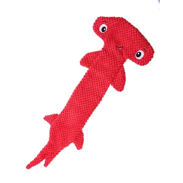 POPPET Rekinek Radzio - szeleszczący kompan zabaw dla Twojego psa, czerwony, 51 cm
