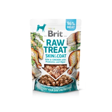 BRIT Raw Treat Skin&Coat - liofilizowane przysmaki dla psów, kurczak i ryba z probiotykami 40g