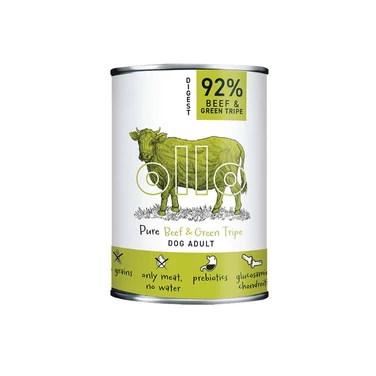 OLLO Pure Digest Beef&Tripes - mokra karma dla psa o bardzo wysokiej zawartości mięsa mięśniowego, wołowina 400g
