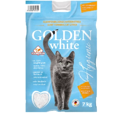 GOLDEN GREY White - drobny, zbrylający żwirek bentonitowy, lawenda 7 kg