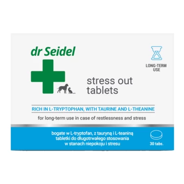 DR SEIDEL Stress out -  tabletki uspokajające do długotrwałego stosowania u psów i kotów, 10 szt.