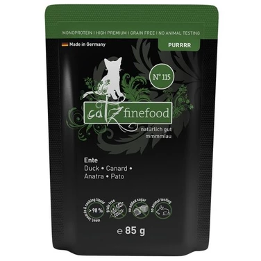 CATZ FINEFOOD Purrrr - bezzbożowa, monobiałkowa, mokra karma dla kota, kaczka85 g