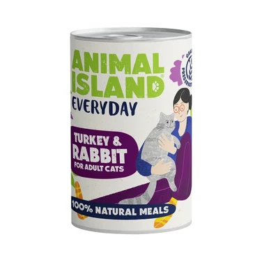 ANIMAL ISLAND Everyday - pełnoporcjowa mokra karma dla kotów, indyk z królikiem 400g