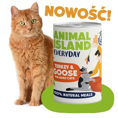 ANIMAL ISLAND Everyday - pełnoporcjowa mokra karma dla kotów, indyk z gęsią 400g - 2