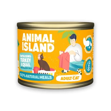 ANIMAL ISLAND pełnoporcjowa mokra karma dla kotów, aż 99% mięsa, indyk z przepiórką 200g