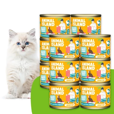 ANIMAL ISLAND pełnoporcjowa mokra karma dla kotów, aż 99% mięsa, indyk z przepiórką 200g - 5