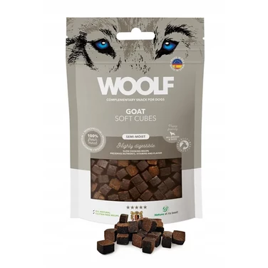 WOOLF Soft Cubes - monoproteinowe smakołyki dla psa, miękkie kosteczki z koziny 100 g