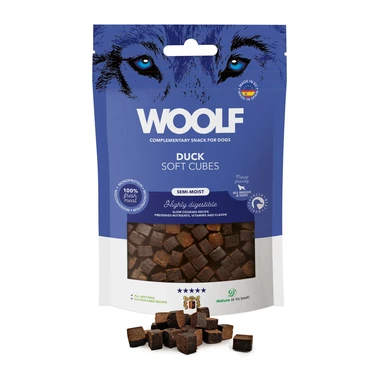 WOOLF Soft Cubes - monoproteinowe smakołyki dla psa, miękkie kosteczki z mięsa kaczki 100 g