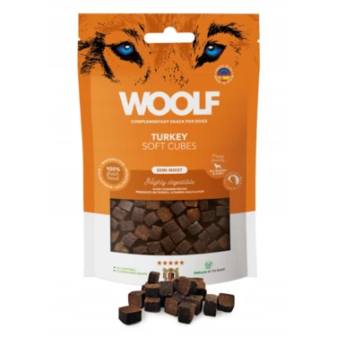 WOOLF Soft Cubes - monoproteinowe smakołyki dla psa, miękkie kosteczki z indyka 100 g