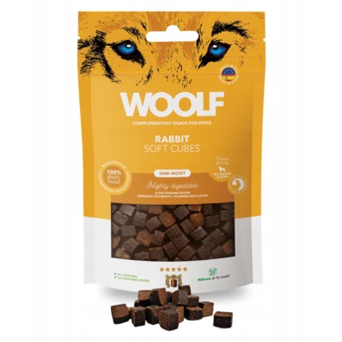 WOOLF Soft Cubes - monoproteinowe smakołyki dla psa, miękkie kosteczki z królika 100 g