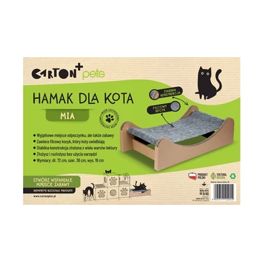 CARTON+ PETS Mia - solidny hamak dla kota z tektury i filcu - 5