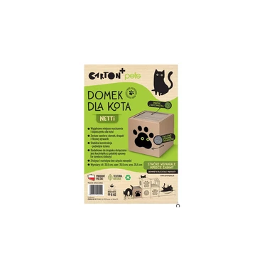 CARTON+ PETS Netti - tekturowy domek dla kota z drapakiem i filcowym dywanikiem - 4
