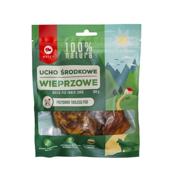 MACED ucho wieprzowe środkowe - naturalny gryzak dla psa 100 g - 2