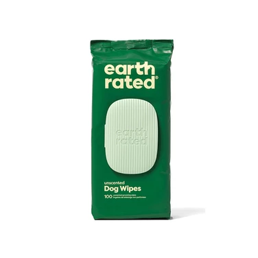 EARTH RATED Dog wipes - kompostowalne, mokre chusteczki do higieny psów i kotów, bezzapachowe 100 szt.