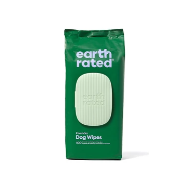 EARTH RATED Dog wipes - kompostowalne, mokre chusteczki do higieny psów i kotów, lawendowe 100 szt.