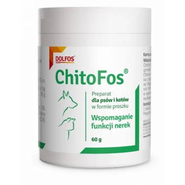 DOLVOS ChitoFos - suplement wspierający prawidłowe funkcjonowanie nerek u psów i kotów, proszek 60 g