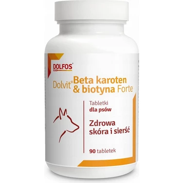 DOLFOS Dolvit Beta Karoten & Biotyna Forte, zdrowa sierść i skóra 90 tabletek