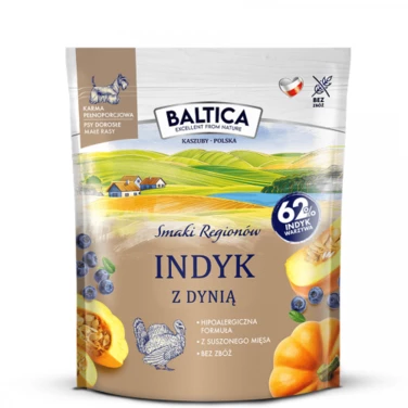 BALTICA Smaki Regionów - sucha karma dla psów ras małych z indykiem i dynią 1kg