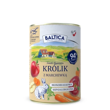 BALTICA Smaki Regionów - monoproteinowa, mokra karma dla psa, królik z marchewką 400g