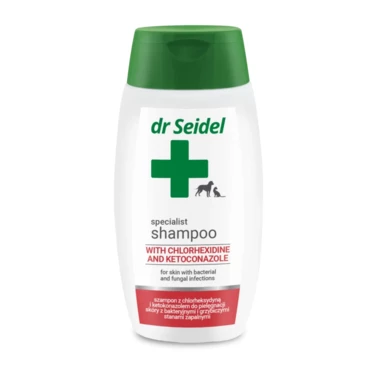 DR SEIDEL - szampon z chlorheksydyną i ketokonazolem dla psów i kotów 220 ml