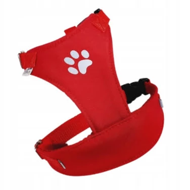 PELO - bezuciskowe szelki dla kota z dwoma klamrami, czerwone