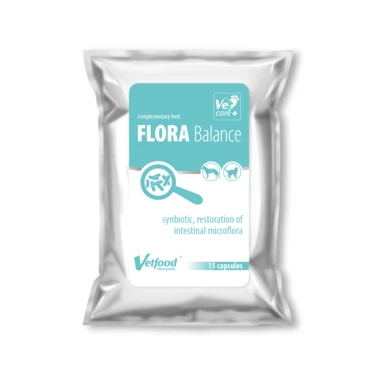 VETFOOD Flora Balance - synbiotyk wspomagający odbudowę mikroflory jelitowej 15 kapsułek