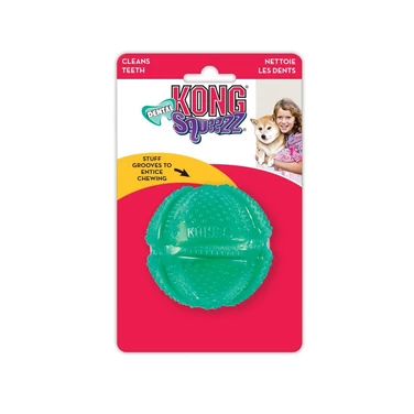 KONG® Squeezz Dental Ball - gumowa piłka dla psa z wypustkami i możliwością ukrycia smakołyków - 2