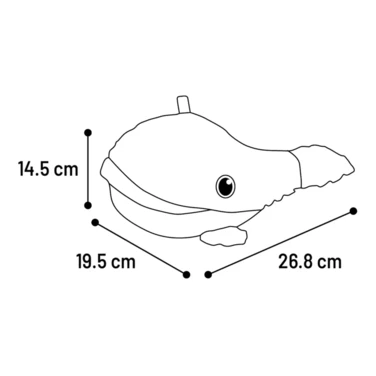 FLAMINGO Wieloryb - pluszowa zabawka dla psa z piszczałką i szeleszczącymi płetwami 26cm - 3