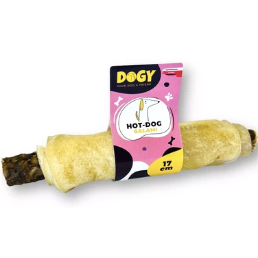 DOGY Hot Dog Salami - naturalny gryzak dla psa ze żwaczami i penisami wołowymi  17 cm