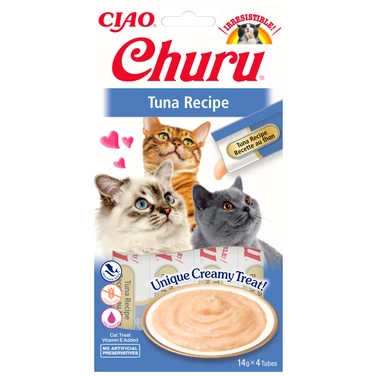 INABA CIAO CHURU - niskokaloryczny przysmak dla kota w formie kremowego sosu, tuńczyk 4x14g