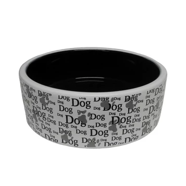 YARRO DOG - miska ceramiczna dla psa, biała z napisami