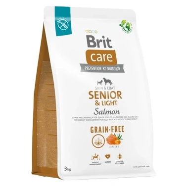 BRIT CARE Grain-free Senior&Light Salmon - sucha karma dla starszego psa lub psa z nadwagą, łosoś 3kg