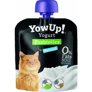 YOW UP! Prebiotics - bezlaktozowy jogurt dla kota w tubce, naturalny, z prebiotykami 85g