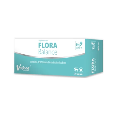 VETFOOD Flora Balance - synbiotyk wspomagający odbudowę mikroflory jelitowej 120 kapsułek