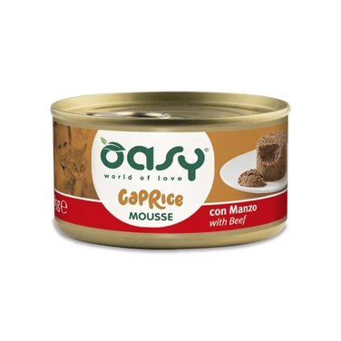 OASY Caprice Mousse - pełnoporcjowa, mokra karma dla kota, delikatny mus z wołowiną 85g