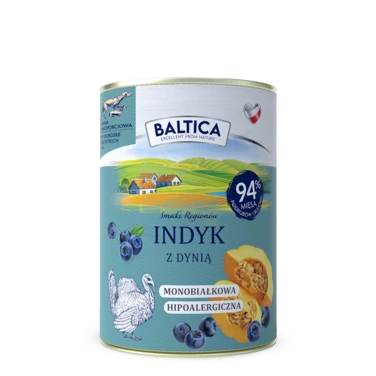 BALTICA Smaki Regionów - monoproteinowa, mokra karma dla psa, indyk z dynia 400g